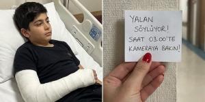 Oğlumun bacağı kırıldıktan sonra ona bakmak için hastaneye gittim
